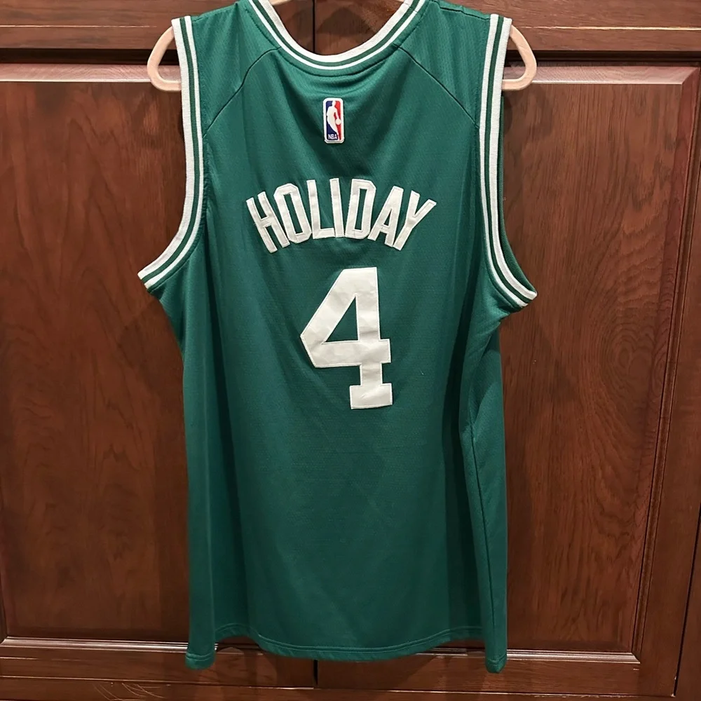 Nike Green Boston Basketball Jersey with White Accents